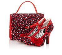 Ruby Shoo Danica High Heels & Matching Malibu Bag Red UK 6
