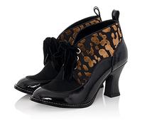 Ruby Shoo Emma Flexible Comfortable Mid Heel Boot Black Gold 9