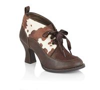 Ruby Shoo Emma Flexible Comfortable Mid Heel Boot Brown Cow Print 4