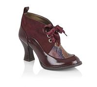 Ruby Shoo Emma Flexible Comfortable Mid Heel Boot Burgundy Patent 3
