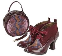 Ruby Shoo Emma Flexible Mid Heel Boot & Matching Alberta Bag Burgundy 5