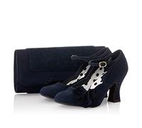 Ruby Shoo Lynn Wide Fit Bar Shoe with Indulgence Soles and Matching Tirana Bag Navy
