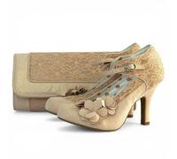 Ruby Shoo Melinda Bar Shoe with Indulgence Soles and Matching Tirana Bag Rose Gold