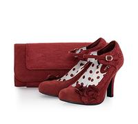 Ruby Shoo Melinda High Heels & Matching Tirana Bag Crimson UK 8