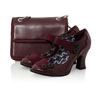 Ruby Shoo Penny Mid Heel Bar Shoe & Matching Colombo Bag Damson UK 6