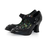 Ruby Shoo Penny Mid Heel Bar Shoe Work/Play Indulgence Comfort Black Patent