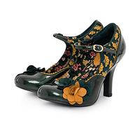Ruby Shoo Quinn Mary Jane High Heel Patent Shoes Forest Green UK 4