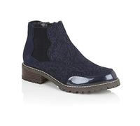 Ruby Shoo Ronni Chunky Flexible Chelsea Boot Navy Blue 8