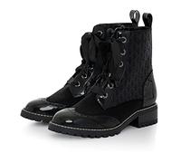 Ruby Shoo Sante Chunky Flexible Lace Up Boot Black Onyx Faux Pony UK 3