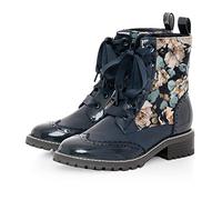 Ruby Shoo Sante Chunky Flexible Lace Up Boot Navy Floral UK 4