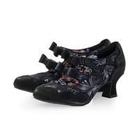 Ruby Shoo Sophia Mid Heel Bow Shoes Black Butterfy UK 4