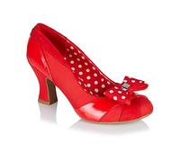 Ruby Shoo Tatum Red Court Shoe with Removable Spotty Bow UK 4