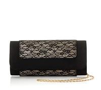 Ruby Shoo Tirana Black Lace Lace Clutch Bag (Matches Melinda Heels)