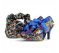 Ruby Shoo Willow Multicoloured Sequin High Heel Ribbon Bootie and Matching Malibu Bag UK 5