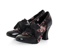 Ruby Shoo Women's Black Floral Daisy Lace Up Shoe Boots UK 6