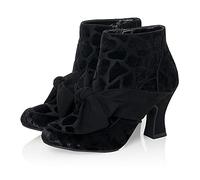Ruby Shoo Women's Black Giraffe Seren Mid Heel Bow Boots UK 3