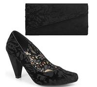 Ruby Shoo Women's Black Leah Court Shoe Pumps & Matching Darwin Bag UK 5 EU 38