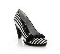 Ruby Shoo Women's Black Stripe Susanna Court Shoe Pumps UK 3 EU 36