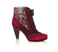 Ruby Shoo Women's Bordeaux Peri High Heel Lace Up Boots 36 UK 3