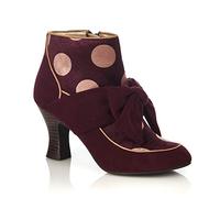 Ruby Shoo Women's Burgundy Seren Mid Heel Bow Boots 41 UK 8