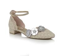 Ruby Shoo Women's Cream Gold Art Deco Low Heel Patricia Shoe UK 6