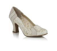 Ruby Shoo Women's Cream Gold Priscilla Louis Heel Court Shoe UK 3