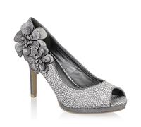 Ruby Shoo Women's Donna Silver Peeptoe Pumps UK 7 EU 40