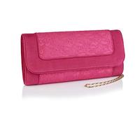 Ruby Shoo Women's Fuchsia Pink Tirana Lace Clutch Bag