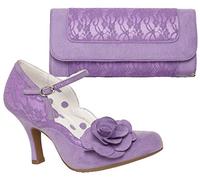 Ruby Shoo Women's Lilac Belle Divino Exclusive Josie Lace Mary Jane Pumps & Tirana Bag