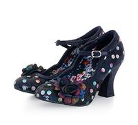Ruby Shoo Women's Nina Navy Sequin Mid Heel Mary Jane Pumps UK 7