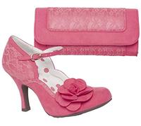 Ruby Shoo Women's Pink Belle Divino Exclusive Josie Lace Mary Jane Pumps & Tirana Bag