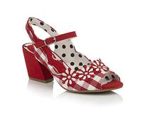 Ruby Shoo Women's Red Check Hera Peeptoe Sandals UK 5