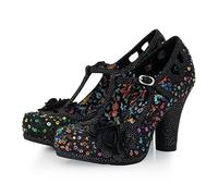 Ruby Shoo Women's Sequins Valerie Floral T-Bar Platform Shoe UK 4