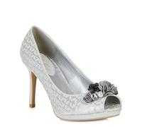 Ruby Shoo Women's Silver Sonia Peeptoe Pumps UK 7 EU 40