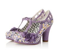 Ruby Shoo Women's Valerie Lilac Floral T-Bar Platform Shoe UK 7