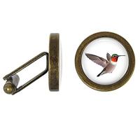 Ruby-Throated Hummingbird Cufflinks Hummingbird Cuff Links (Angled Edition)