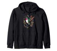 Ruby-Throated Hummingbird Garden Bird Birder Zip Hoodie