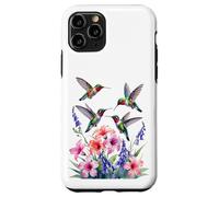 Ruby-throated Hummingbird nectar flowers watercolor Women Case for iPhone 11 Pro