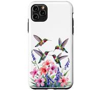 Ruby-throated Hummingbird nectar flowers watercolor Women Case for iPhone 11 Pro Max