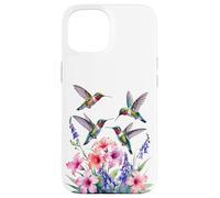Ruby-throated Hummingbird nectar flowers watercolor Women Case for iPhone 15