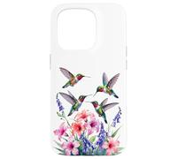 Ruby-throated Hummingbird nectar flowers watercolor Women Case for iPhone 15 Pro