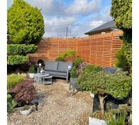 Ruby UK Cedar Slatted Fence Panels - Vertical - 1200mm Wide X 1200mm High - 16mm Gaps