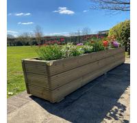 Ruby UK Ruby Deluxe Decking Planter Ruby Premium Wooden Garden Box For Flowers & Herbs 1.2M Long X 0.3M Wide X 4 Board High