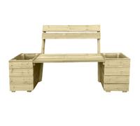 Ruby UK Ruby Planter & Bench Combination With Backrest Wooden Garden Seating Set Without Planter Lids