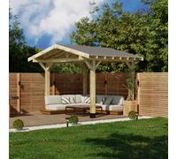 Ruby UK Ruby Premium Pergolas - Katepal Green Shingle Roof 4.2M Long X 3.3M Wide