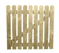 Ruby UK Ruby Pressure Treated Picket Side Gate 0.9M Pointed Top Wooden Garden Gate 1050mm Wide X 900mm High Right Hand Hinge
