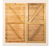Ruby UK Ruby Redwood Slatted Gate Ruby Single Modern Pressure Treated Wooden Side Gate 2.7M Wide X 1.5M High Left Hand Hinge