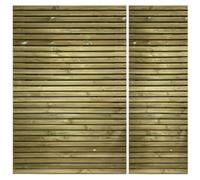 Ruby UK Ruby Redwood Slatted Gates 3/4 1/4 Ruby Stylish Wooden Entry Gate Pair 2.7M Wide X 0.9M High Right Hand Hinge