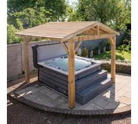Ruby UK Wooden Gazebo - Cedar Featheredge Roof - Apex Design - No Overhang 3.0M L X 2.7M W