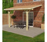 Ruby UK Wooden Gazebo - Cedar Featheredge Roof - Lean-To Design 3.0M L X 2.4M W